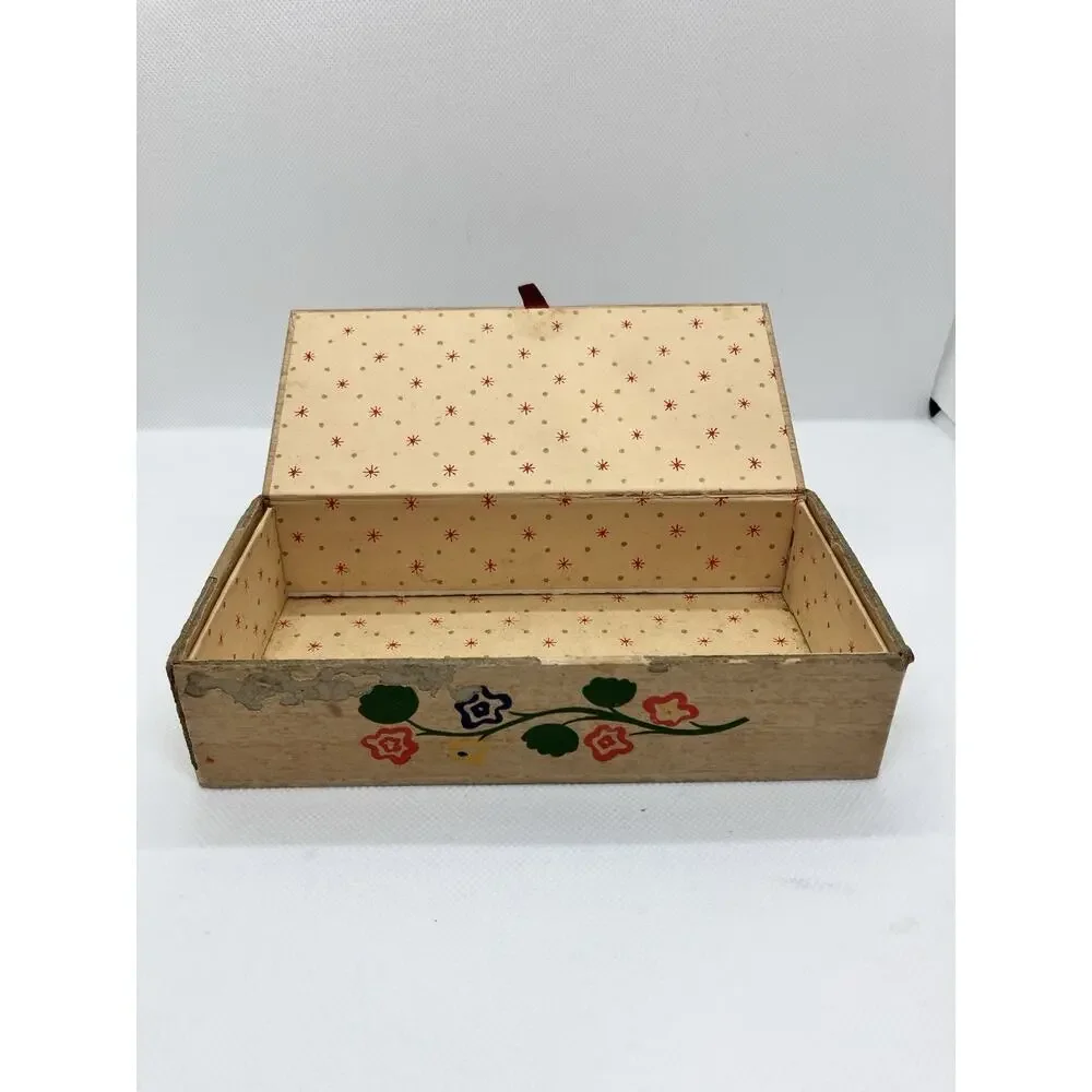 Old Spice Vanity Soap Cardboard Box Only Folkart Early American USA Made Vintage